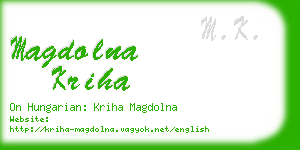 magdolna kriha business card